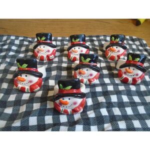 Holiday Napkin rings snowmen set of 7